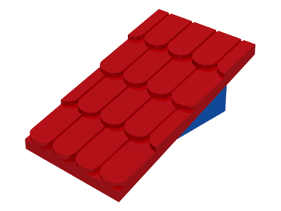 Lego Fabuland, Roof Support with Red Roof Slope without Chimney Hole / Blue