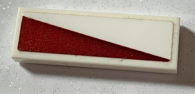 Lego Tile 1 x 3 with SW Dark Red Triangle Pattern Model Left Side (Sticker) - Set 75191