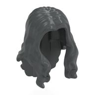 Lego Hair Long Wavy with Centre Part / Dark Bluish Gray