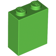 Lego Brick 1 x 2 x 2 with Inside Stud Holder / Bright Green