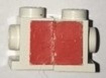 Lego Stickered Assembly 2 x 1 x 1 with Red Rectangle Pattern (Sticker) - Set 6375-2