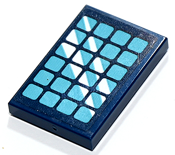 Lego Tile 2 x 3 with Medium Azure Solar Panel with White Reflections Pattern (Sticker) - Set 41731