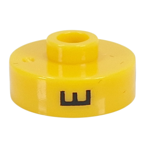Lego Pen Bead, Round Short, Flat Edge with 'E', '8', 'H' Print