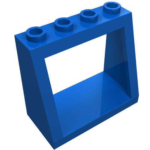 Lego Windscreen 2 x 4 x 3 Frame with Hollow Studs / Blue