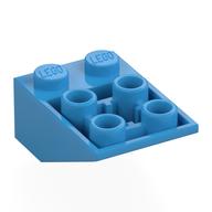 Lego Brick Sloped Inverted 33° 3 x 2, Connections between Studs, Ovoid Bottom Pin / Dark Azure