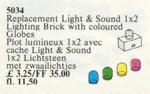 Lego 1x2 Lighting Brick and 4 Colour Globes