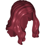 Lego Hair Long Wavy with Centre Part / Dark Red
