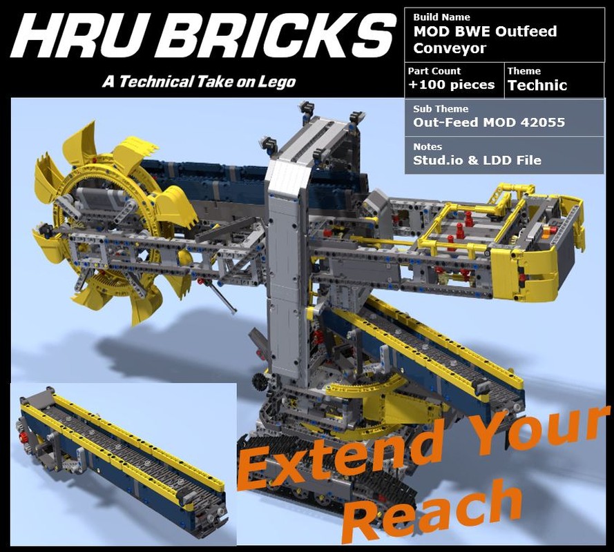 LEGO Technic Bucket Wheel Excavator 42055 MOD Part 2 Outfeed Conveyor