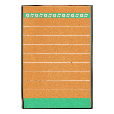 Lego Scala, Building, Wall, Vertical Grooved 18 x 2 x 22 2/3, Green Stripe with White Flowers on Medium Orange Print