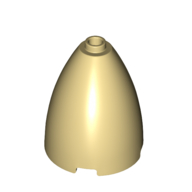 Lego Cone 3 x 3 x 3 (Elliptic Paraboloid) with Internal Axle Hole / Tan