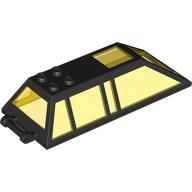 Lego Canopy 4 x 10 x 2 with Frame and Trans-Yellow Window Pattern / Black