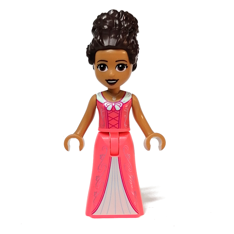 Lego Andrea - Coral Dress, Dark Brown Hair