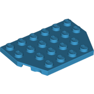 Lego Wedge Plate 4 x 6 Cut Corners / Dark Azure