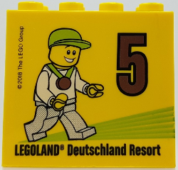 Lego Brick 2 x 4 x 3 with Besuchsmeister 5 Bronze 2018 Legoland Deutschland Resort Pattern
