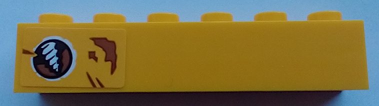 Lego Brick 1 x 6 with Drill and Rust Pattern (Sticker) - Set 70423 / Bright Light Orange