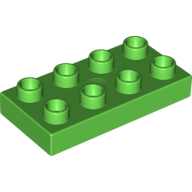 Lego Duplo Plate 2 x 4 / Bright Green