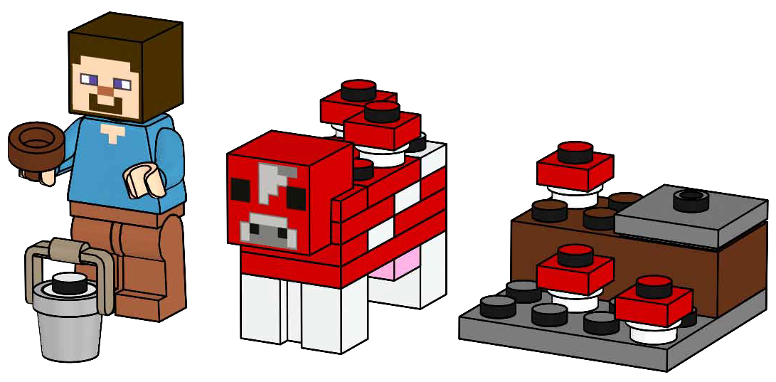 Lego Steve and Mooshroom