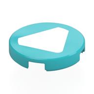 Lego Tile Round 2 x 2 with White Triangle Print / Medium Azure