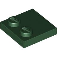Lego Plate Special 2 x 2 with Only 2 studs / Dark Green