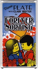 Lego Glass for Window 1 x 4 x 6 with 'FOREVER SORTING' Movie Poster Pattern Both Sides (Stickers) - Set 10232