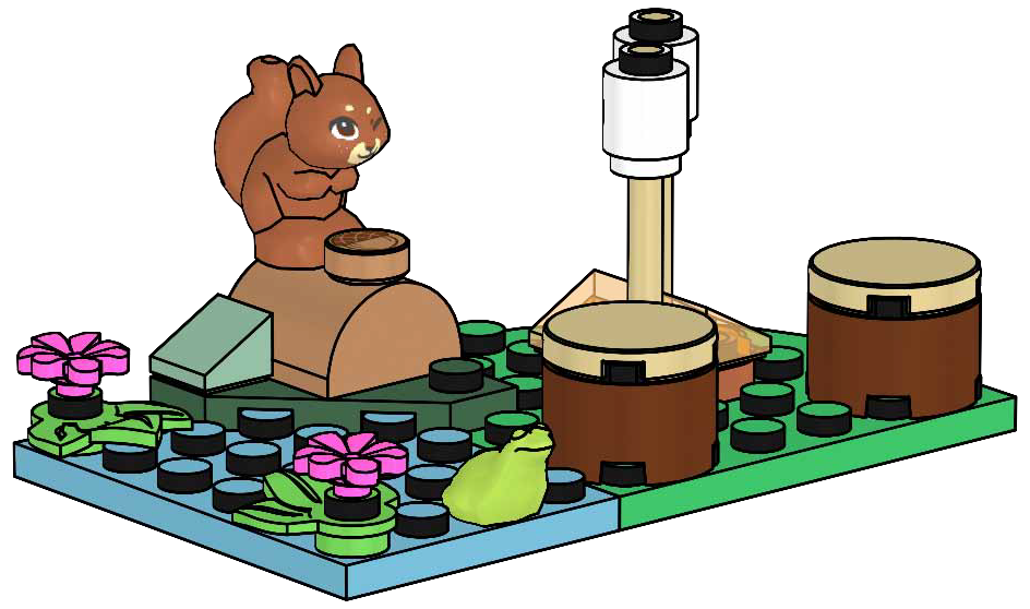Lego Squirrel and the Campfire