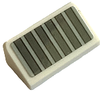 Lego Slope 30 1 x 2 x 2/3 with 6 Dark Bluish Gray Stripes on Light Bluish Gray Background Pattern (Sticker) - Set 75387