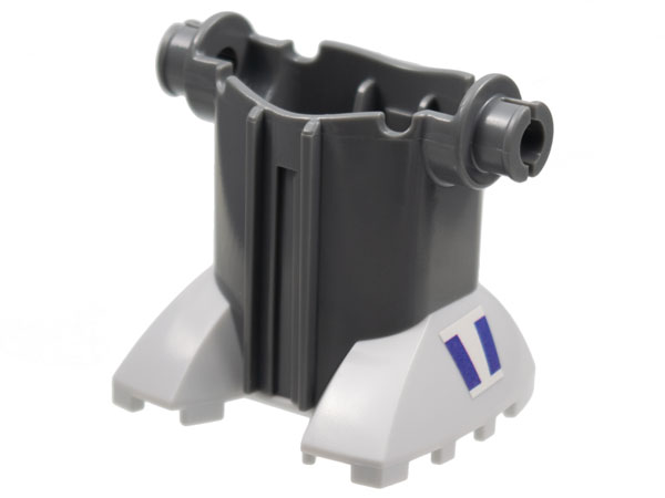 Lego Sports Promo Figure Base with Very Light Bluish Gray Feet with Violet Stripes Pattern on Both Sides (Stickers) - Set 7917 / Dark Bluish Gray