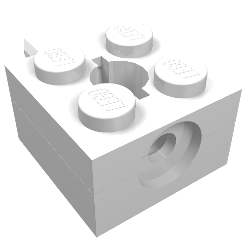 Lego Arm Holder Brick 2 x 2 with Hole and 1 Arm / White