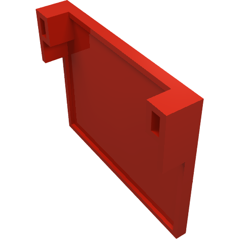 Lego Garage Door Solid (without Counterweights) - Old with Hinge Pins / Red
