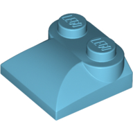 Lego Brick Curved 2 x 2 x 2/3 Two Studs and Curved Slope End / Medium Azure