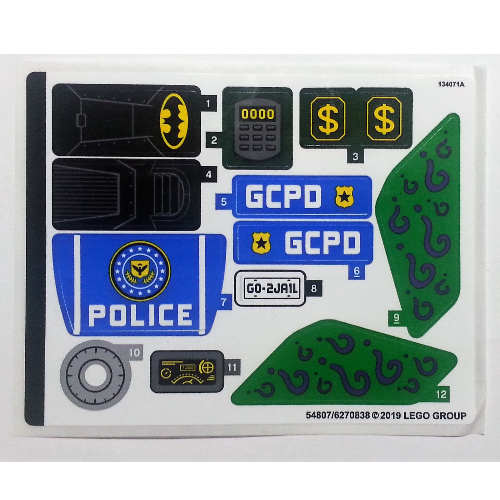 Lego Sticker Sheet for Set 76120-1 / [No Color/Any Color]