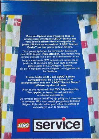 Lego 1995 Medium Service Packs Belgian (923.966-B)