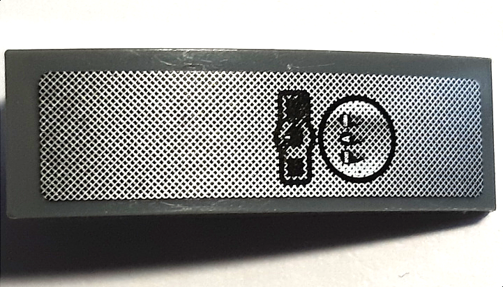 Lego Slope, Curved 3 x 1 with Black Shift Lever on Silver Background Pattern (Sticker) - Set 8214
