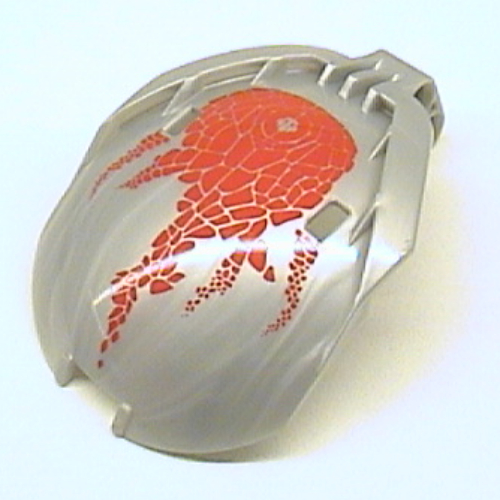 Lego Windscreen Bohrok 4 x 5 x 7 with Red Scales and Tahnok-Kal Logo