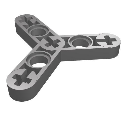 Lego Technic Beam Rotor 3 Blade Thin / Flat Silver