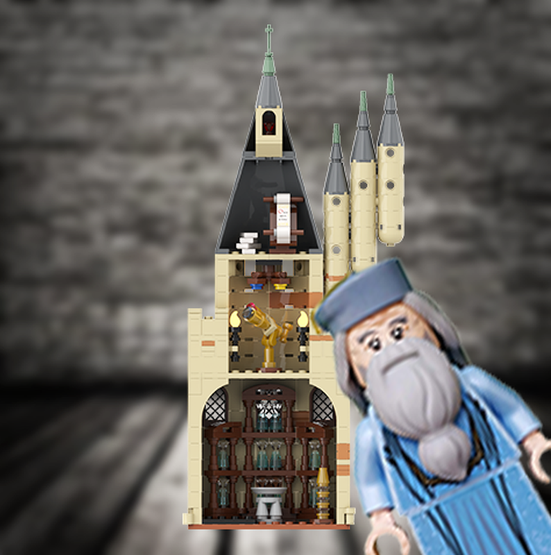 Lego Minifigure Display Case - Dumble dore's Office