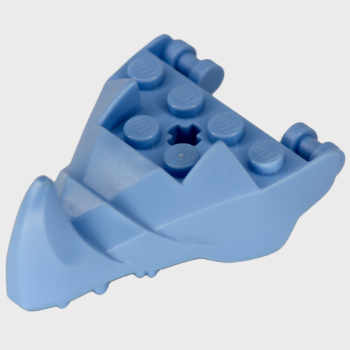 Lego Creature Body Part, Dragon Head Lower Jaw with 6 Studs on Top, Spike, Teeth [Plain] / Bright Light Blue