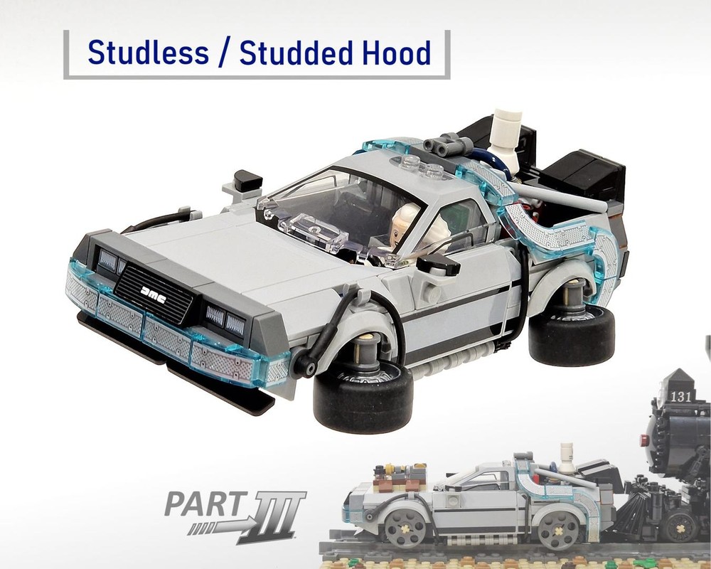 Lego 77256 Time Machine with Folding Wheels + Studless Hood Option