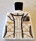 Lego Torso SW Checkered Jacket with White Undershirt and Belt Pattern (Leia) / White