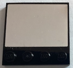 Lego Tile, Modified 4 x 4 with Studs on Edge with Silver Mirror Pattern (Sticker) - Set 60380