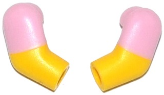 Lego Arm, (Matching Left and Right) Pair with Molded Bright Pink Short Sleeves  Pattern