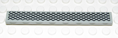 Lego Tile 1 x 8 with Black Grate Pattern (Sticker) - Set 2140 / Light Gray