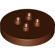 Lego Duplo Plate Round 4 x 4 [aka Table] / Reddish Brown
