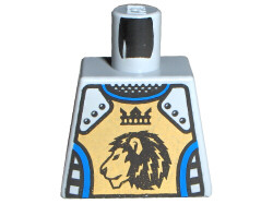 Lego Torso Castle Knights Kingdom II Lion with Crown Pattern / Light Bluish Gray