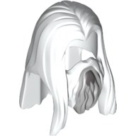Lego Hair and Beard, Long Straight with Centre Part, Light and Dark Bluish Gray Beard Highlights Print