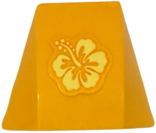 Lego Wedge 4 x 3 Triple Curved No Studs with Bright Light Yellow Hibiscus Flower Pattern Model Right Side (Sticker) - Set 43249