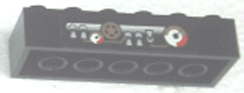 Lego Brick 2 x 6 with Gauges and Pipes Pattern (Sticker) - My Own Train Sets / Black