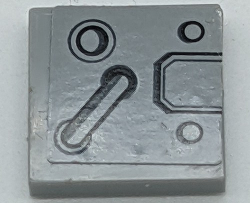 Lego Tile 2 x 2 with Black and Dark Bluish Gray Circles, Pipe and Hull Plate Pattern (Sticker) - Set 75201