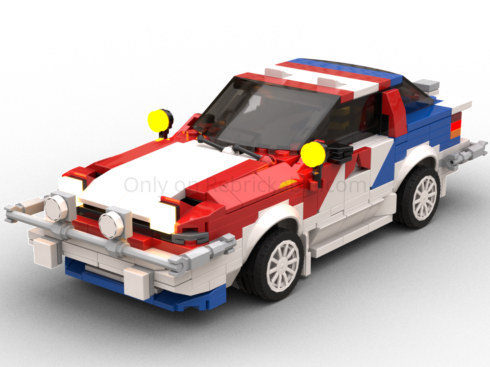 Lego Nissan Silvia'89-SAFARi Rally 1989 / Kirkland's Nissan Silvia 200 SX / 'WHITE SWAN' (LiTE series, class Silvia)