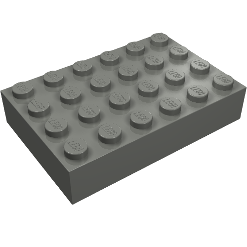 Lego Brick 4 x 6 / Dark Bluish Gray